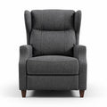 Recliner chair in gray fabric with wooden legs dimensions 85 x 80 x 100cm