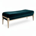 Velvet upholstered bench with gold metal legs 150 x 50 x 40cm